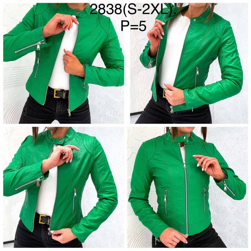 Kurtki damskie skórzana Roz S-2XL, 1 Kolor Paczka 5 szt